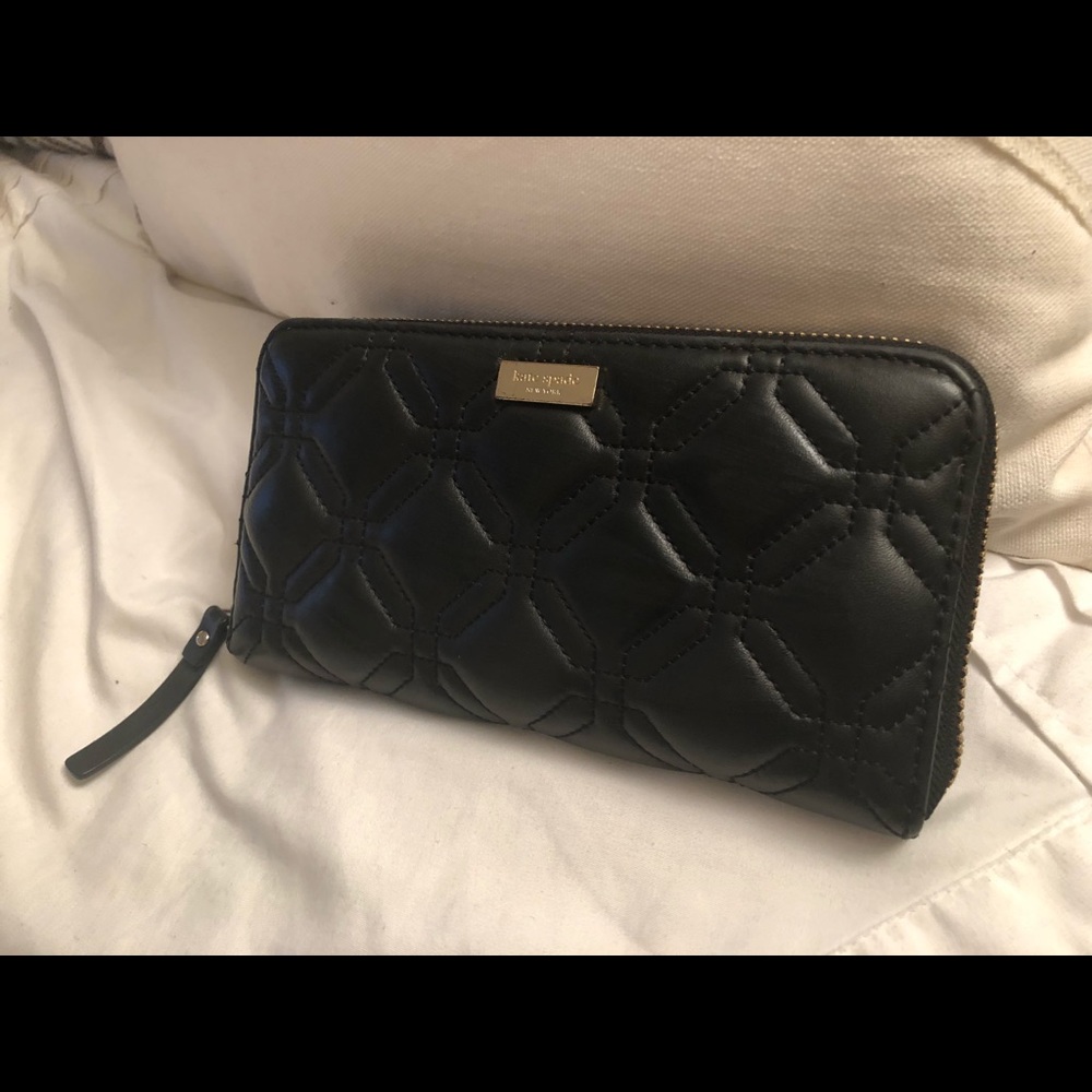 Kate Spade Black Quilted Leather Wallet